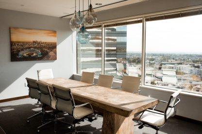 beige wooden conference table